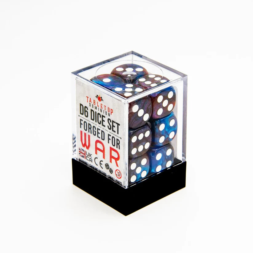 16mm D6 Dice Counters | Red & Blue | 12 Pack