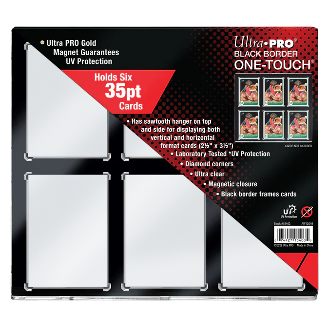 35PT 6-Card Black Border UV ONE-TOUCH Magnetic Holder
