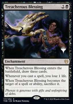 Treacherous Blessing (V.1) - Theros Beyond Death: Promos (Rare) [PTHB-117]