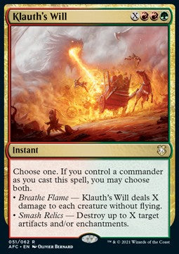 Klauth's Will - Commander: Adventures in the Forgotten Realms (Rare) [AFC-51]