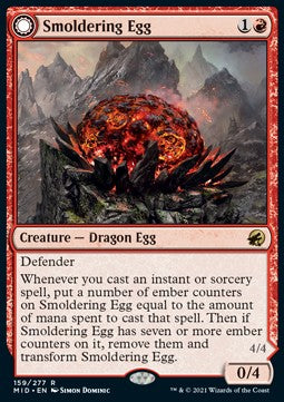 Smoldering Egg // Ashmouth Dragon - Innistrad: Midnight Hunt (Rare) [MID-159]