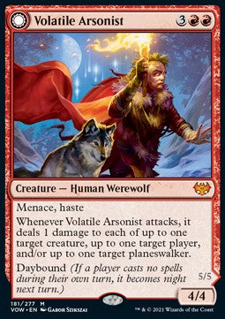 Volatile Arsonist // Dire-Strain Anarchist - Innistrad: Crimson Vow (Mythic) [VOW-181]
