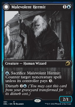 Malevolent Hermit // Benevolent Geist - Innistrad: Double Feature (Rare) [DBL-61]