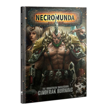 Book titled 'Necromunda' with a warrior character on the cover