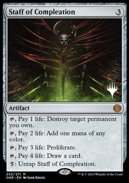 Staff of Compleation (V.2) - Phyrexia: All Will Be One: Promos (Mythic) [PONE-242]