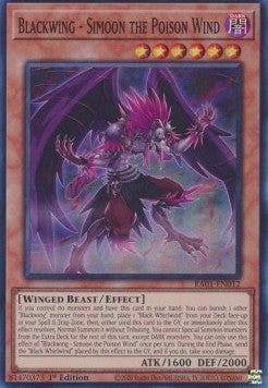 Blackwing - Simoon the Poison Wind (V.1 - Super Rare) - 25th Anniversary Rarity Collection (Super Rare) [RA01-012]
