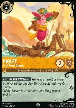 Piglet - Pooh Pirate Captain (V.2) - Into the Inklands (Super Rare) [3INK-223]