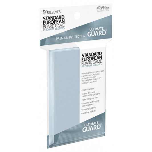 Ultimate Guard - Premium Soft Sleeves for Board Game Cards - Standard European 50pk