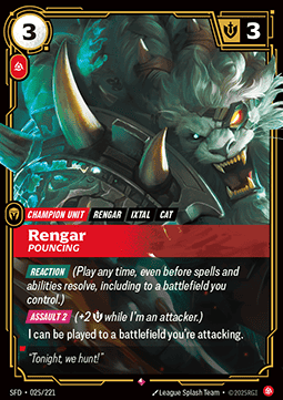 Rengar, Pouncing - Spiritforged (Rare) [SFD-025]