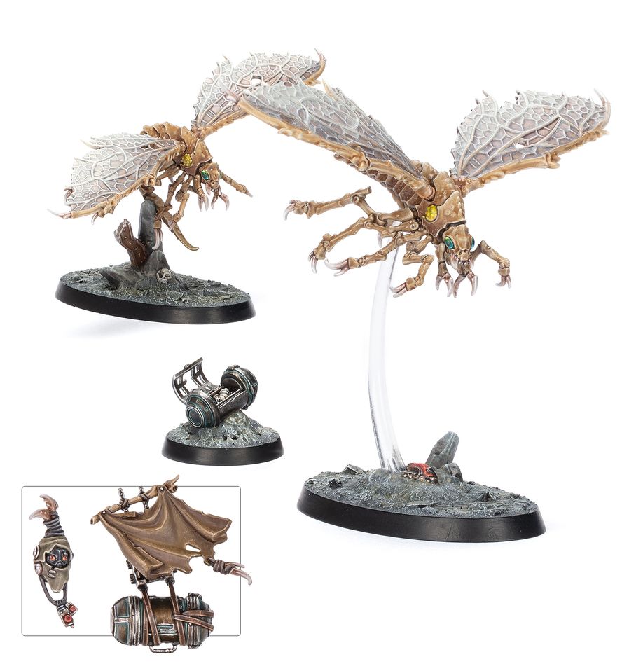 Detailed fantasy creature model with wings on a white background