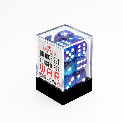 16mm D6 Dice Counters | Purple & Blue | 12 Pack