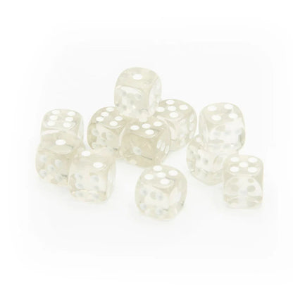 16mm D6 | Transparent Clear | Round Edge | 12 Pack