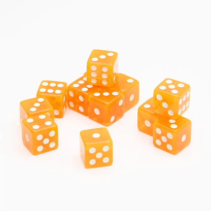 16mm D6 | Transparent Orange | Square Edge | 12 Pack