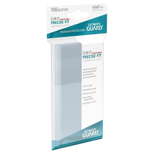 Ultimate Guard - Precise-Fit Sleeves Resealable Japanese Size - Transparent 100pk