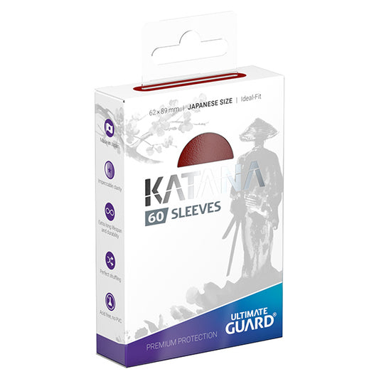 Ultimate Guard - Katana Sleeves - Japanese Size - Red 60pk