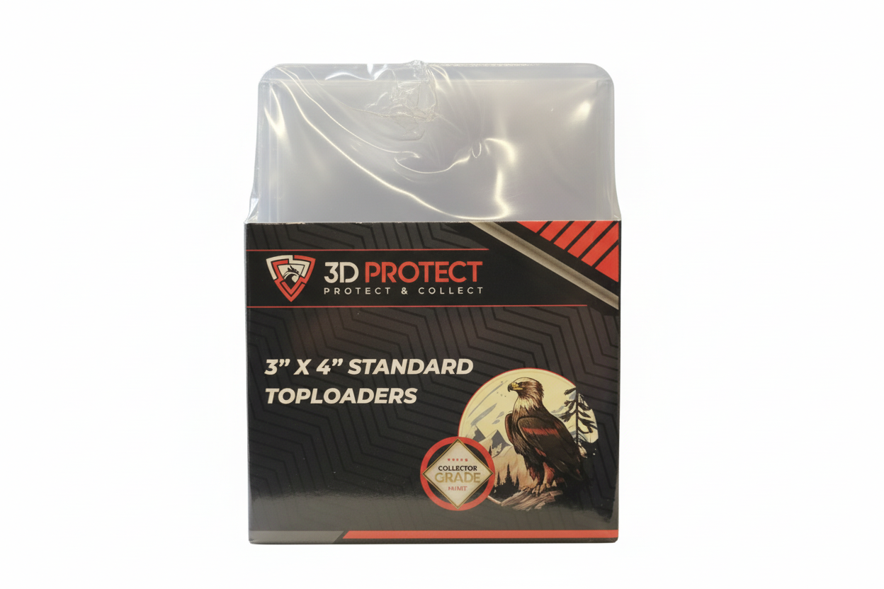3D Protect Standard Toploaders - 100 Pack (3" x 4")