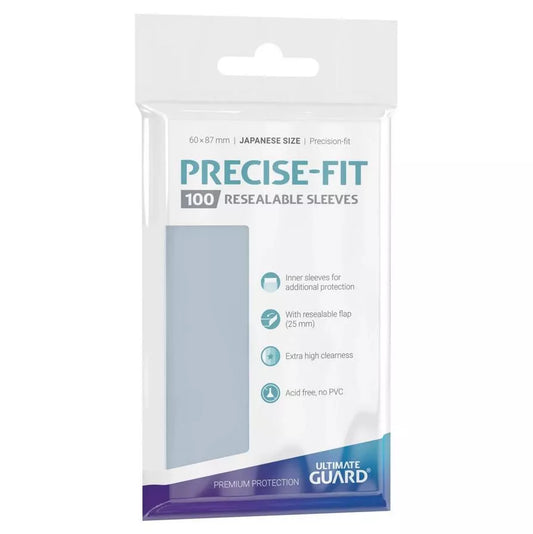 Ultimate Guard - Precise-Fit Sleeves Resealable - Japanese Size - Transparent