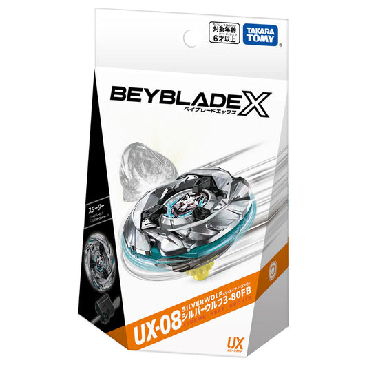 Beyblade X: UX-08 Starter Silver Wolf 3-80FB Takara Tomy